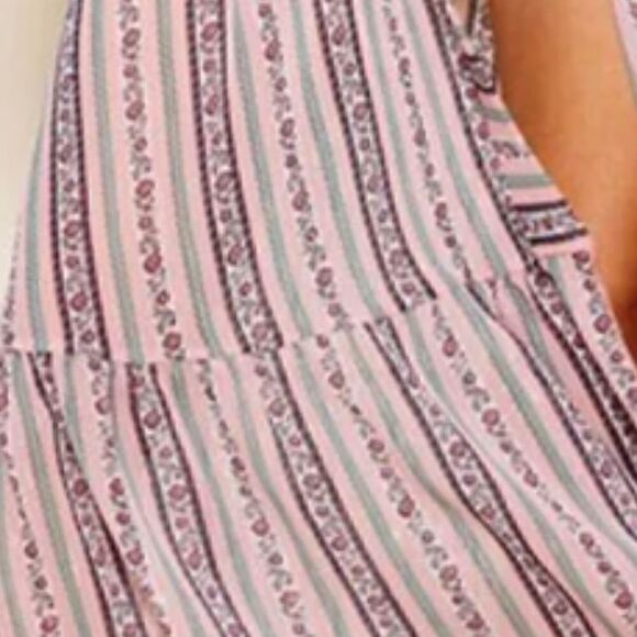 NEW! BOHO WOMEN'S 3/4 SLEEVE FLORAL SHIMMER DUSTER RUFFLED CARDIGAN MAXI - Picture 5 of 5